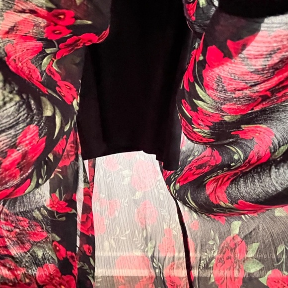 Disney Pixar Coco Rose Print Black/Red Maxi Dress W/Slit Size L - Picture 14 of 14